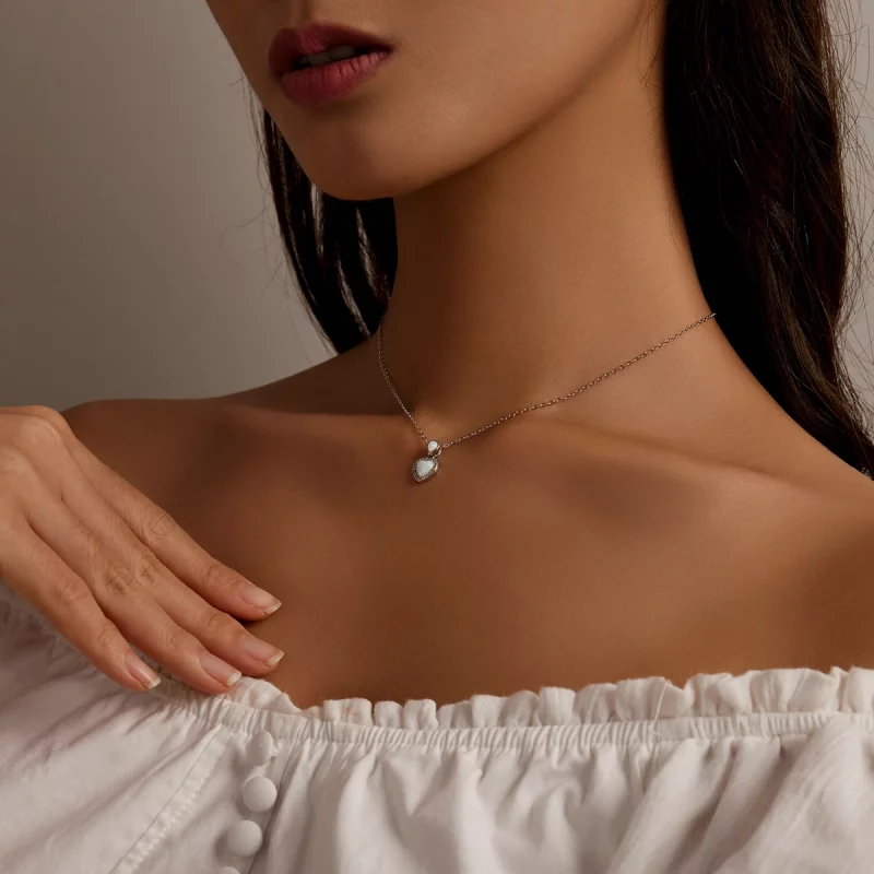 (image pour) Collier d'amour en opale de style Pandora - BSN243 - Afficher 8