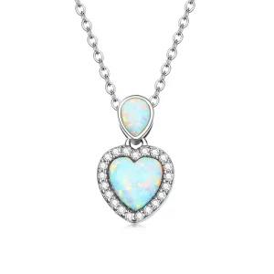 (image pour) Collier d'amour en opale de style Pandora - BSN243