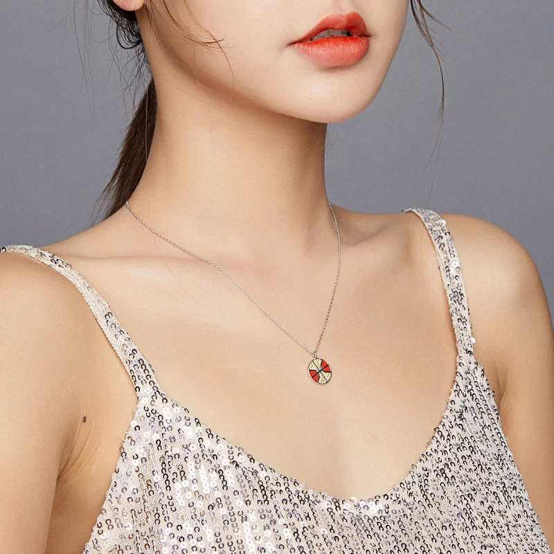 (image pour) Collier de basketball dynamique de style Pandora - BSN203 - Afficher 7