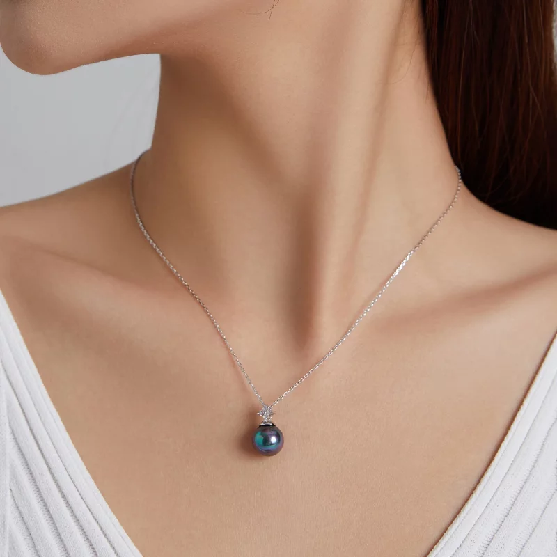 (image pour) Collier de perles brillantes de style Pandora - BSN226 - Afficher 8