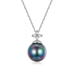 (image pour) Collier de perles brillantes de style Pandora - BSN226