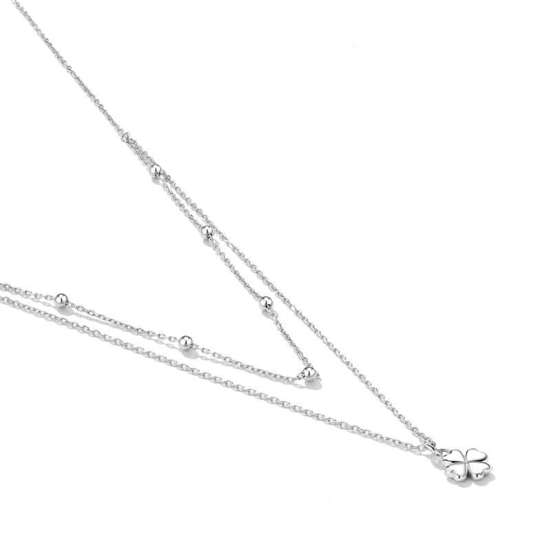 (image pour) Collier à double trèfle de style Pandora - SCN481 - Afficher 4