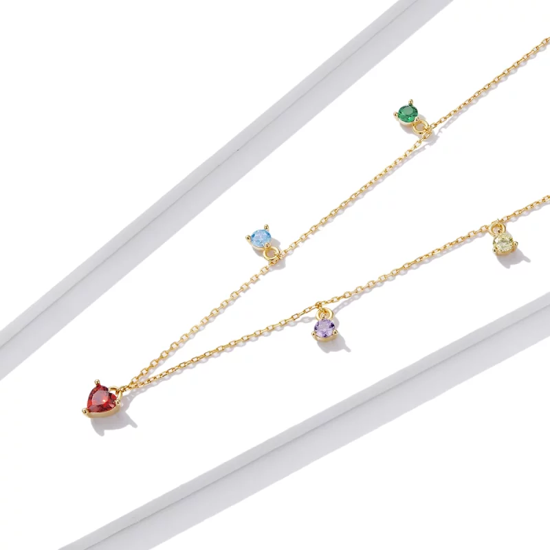 (image pour) Collier en zircone multicolore de style Pandora - BSN234 - Afficher 2