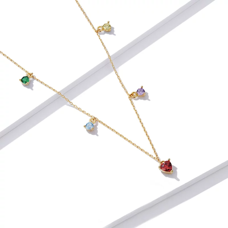 (image pour) Collier en zircone multicolore de style Pandora - BSN234 - Afficher 3