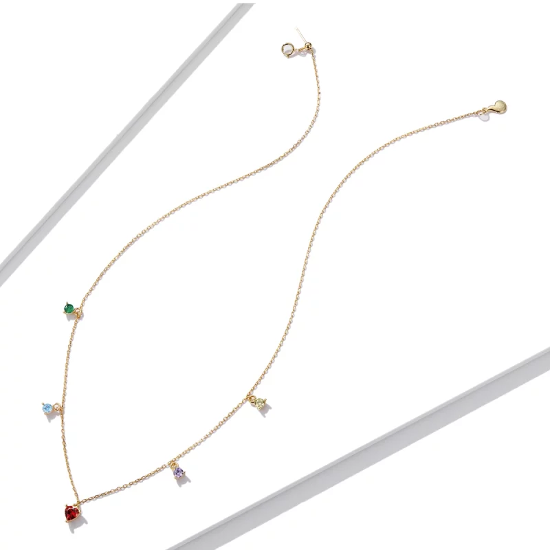 (image pour) Collier en zircone multicolore de style Pandora - BSN234 - Afficher 4