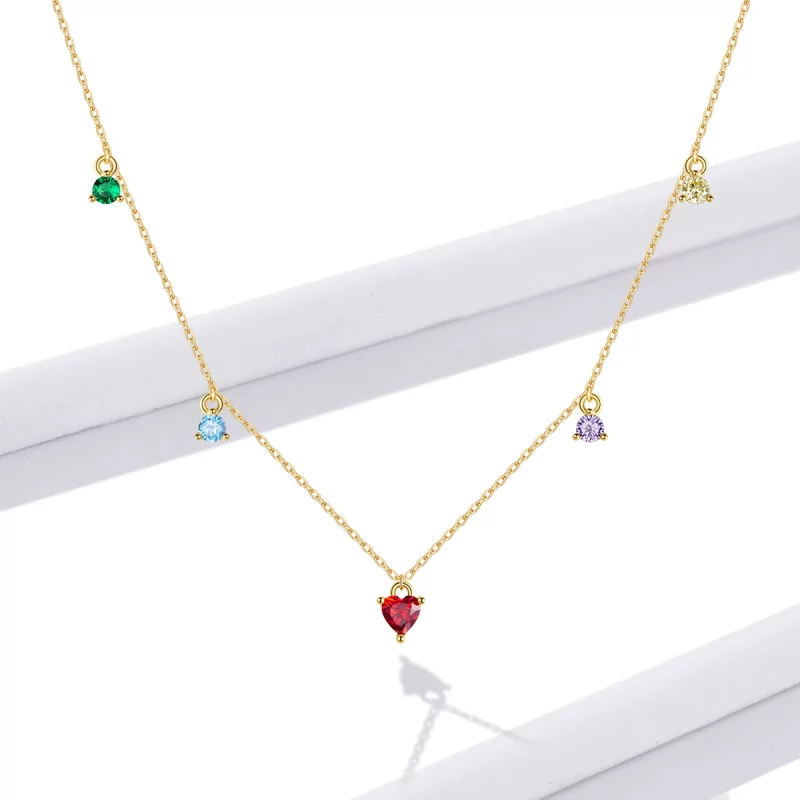 (image pour) Collier en zircone multicolore de style Pandora - BSN234 - Afficher 6
