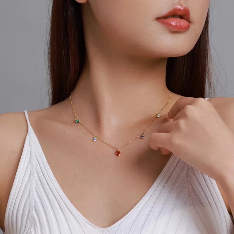 (image pour) Collier en zircone multicolore de style Pandora - BSN234 - Afficher 8