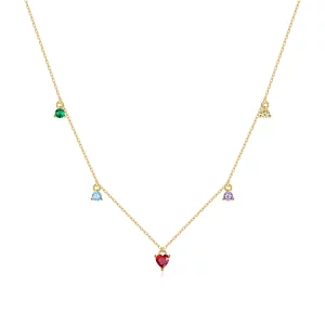 (image pour) Collier en zircone multicolore de style Pandora - BSN234