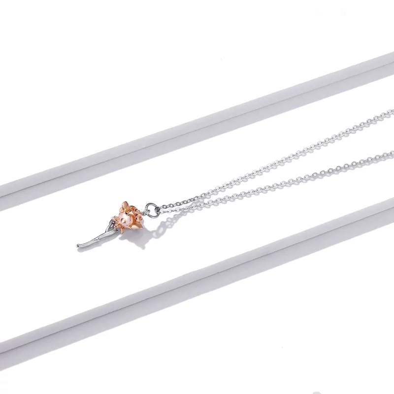(image pour) Collier Pandora Style Gracieux Rose - BSN190 - Afficher 2