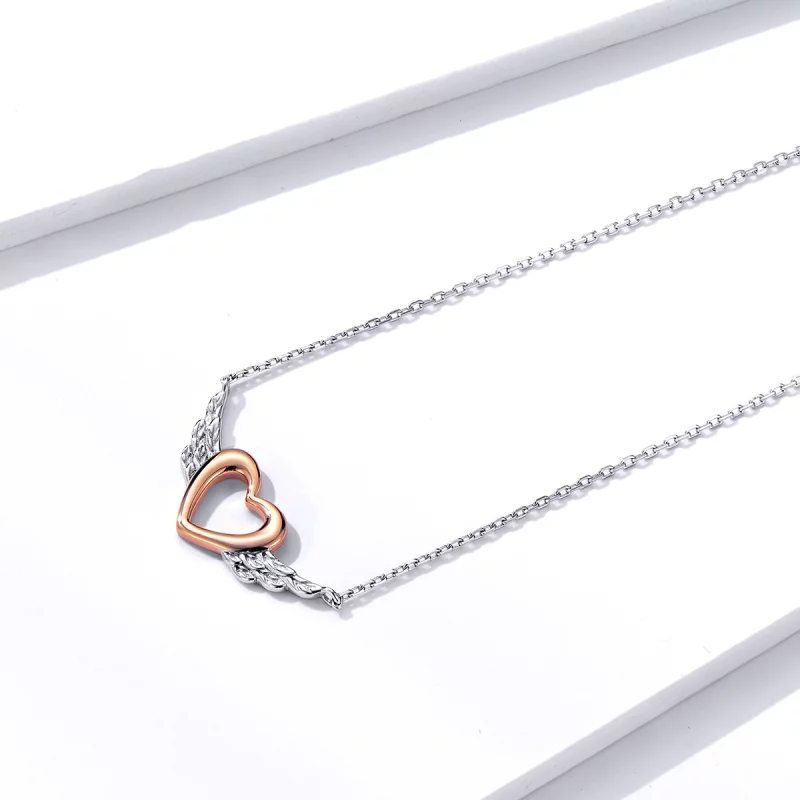 (image pour) Collier Style PANDORA Aile du cœur Bicolore - BSN162 - Afficher 2