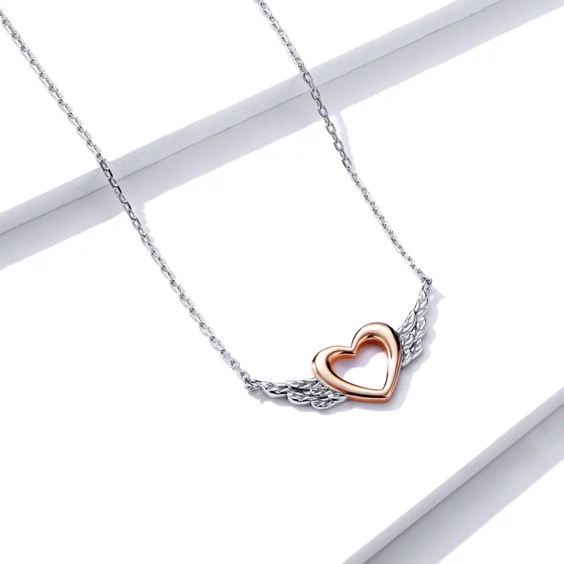 (image pour) Collier Style PANDORA Aile du cœur Bicolore - BSN162 - Afficher 3