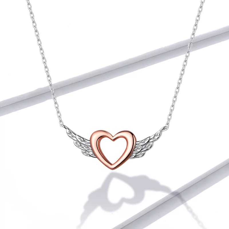 (image pour) Collier Style PANDORA Aile du cœur Bicolore - BSN162 - Afficher 5