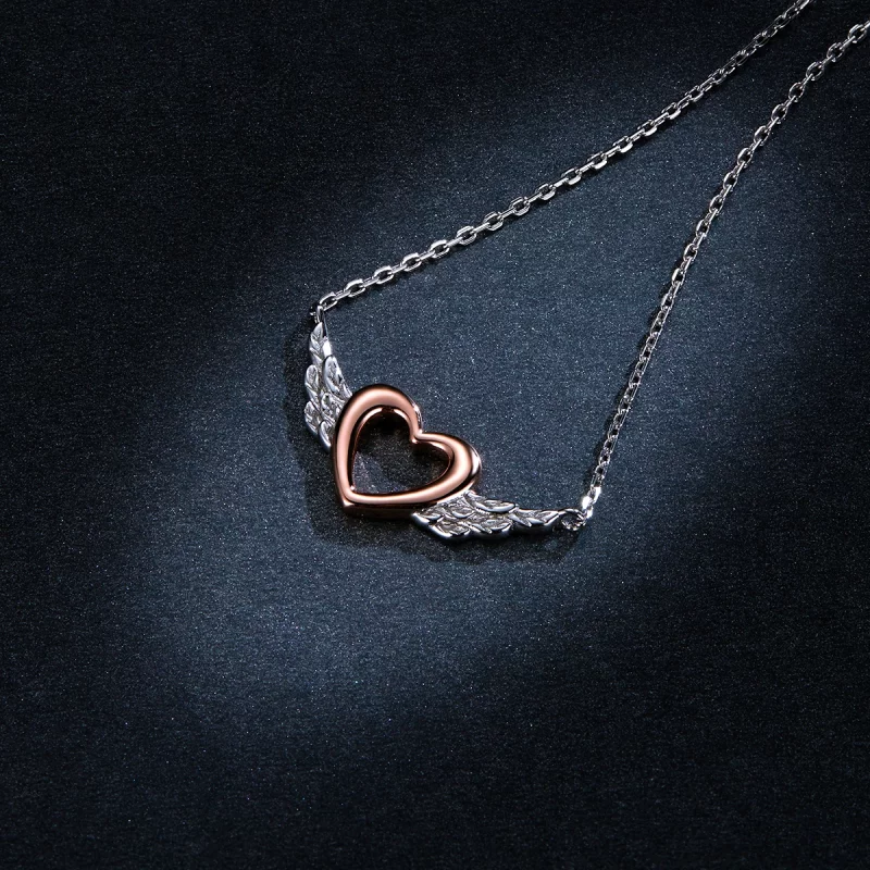 (image pour) Collier Style PANDORA Aile du cœur Bicolore - BSN162 - Afficher 6