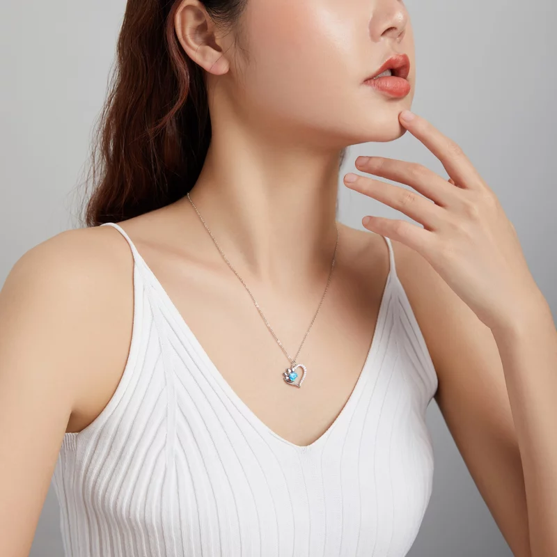 (image pour) Collier style Pandora avec des marques en forme de cœur - BSN225 - Afficher 9