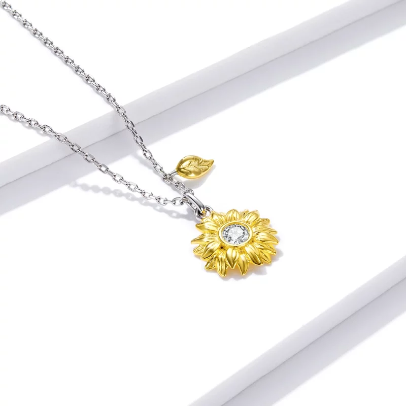 (image pour) Collier style Pandora avec fleur de soleil - BSN212 - Afficher 2
