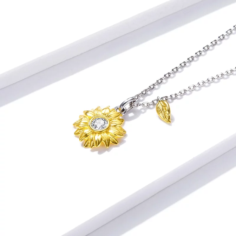 (image pour) Collier style Pandora avec fleur de soleil - BSN212 - Afficher 3
