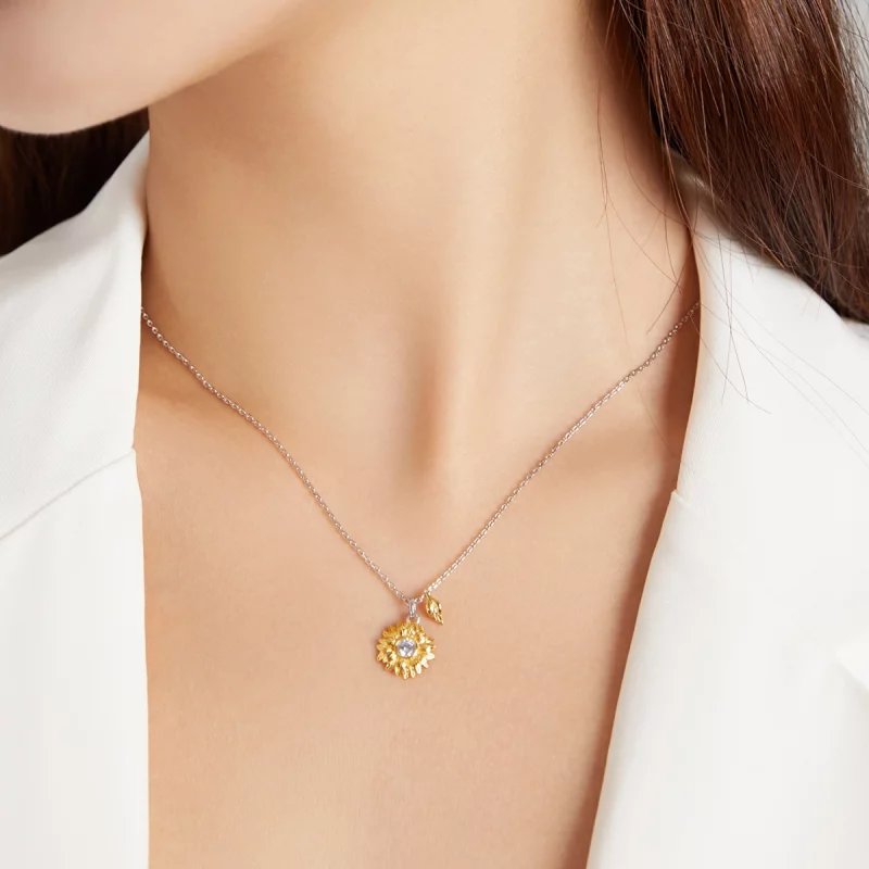 (image pour) Collier style Pandora avec fleur de soleil - BSN212 - Afficher 7