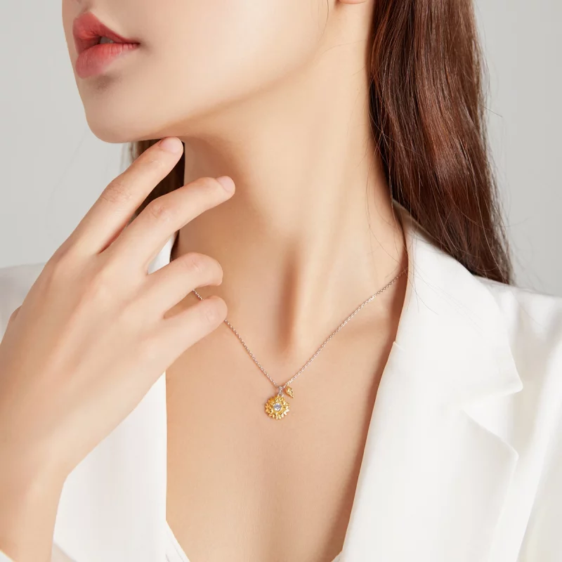 (image pour) Collier style Pandora avec fleur de soleil - BSN212 - Afficher 9