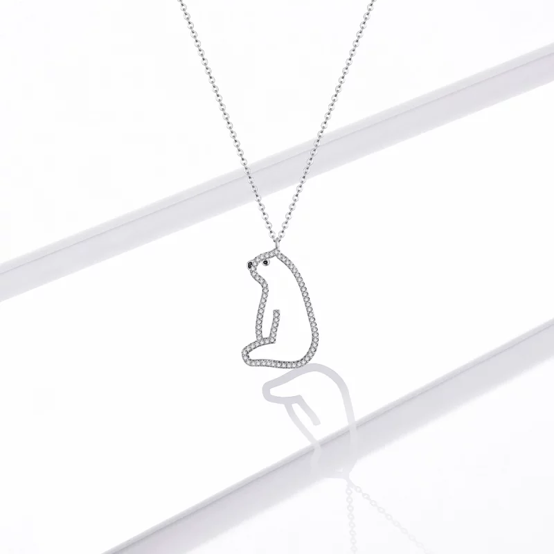 (image pour) Collier style Pandora avec ours polaire - BSN195 - Afficher 5