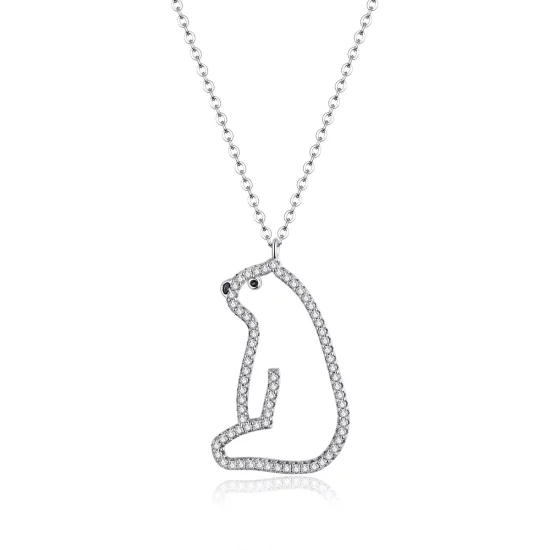 (image pour) Collier style Pandora avec ours polaire - BSN195