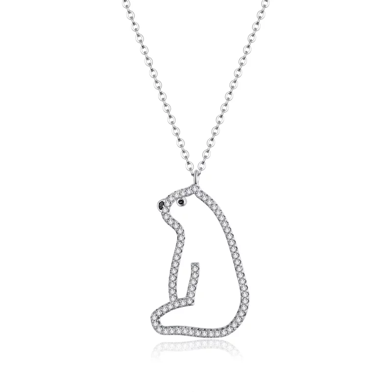 (image pour) Collier style Pandora avec ours polaire - BSN195