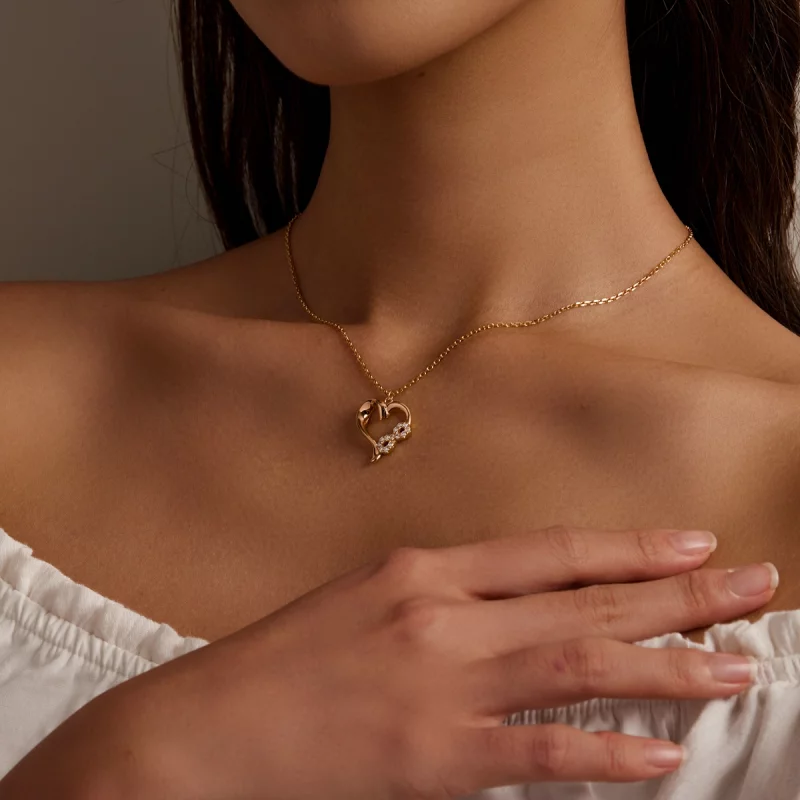 (image pour) Collier style Pandora avec symbole infini d'amour - BSN236 - Afficher 8
