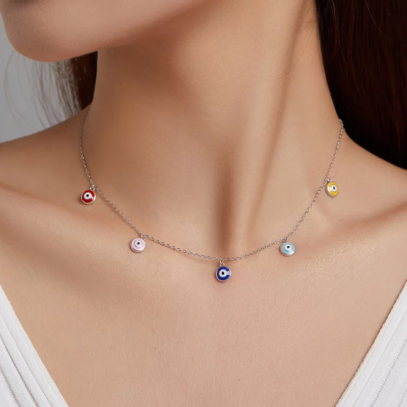 (image pour) Collier style Pandora avec un œil protecteur - SCN463 - Afficher 3