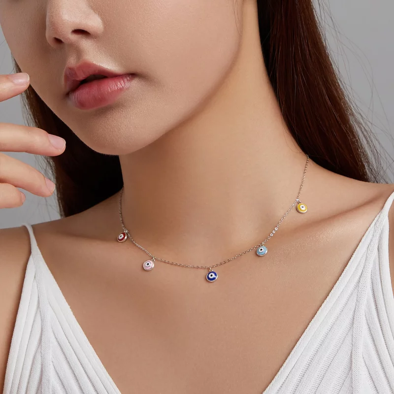 (image pour) Collier style Pandora avec un œil protecteur - SCN463 - Afficher 4