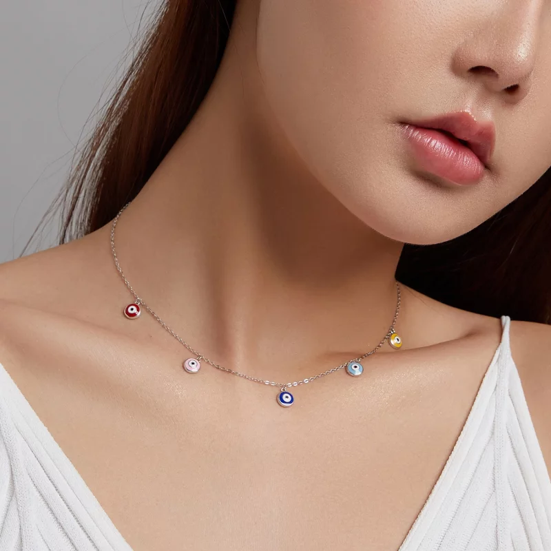 (image pour) Collier style Pandora avec un œil protecteur - SCN463 - Afficher 5