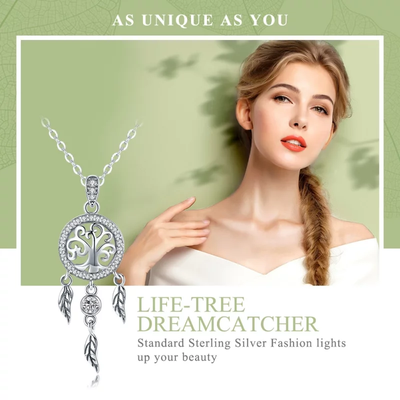 (image pour) Collier Style PANDORA Capteur de rêves arbre de vie - SCN298 - Afficher 3