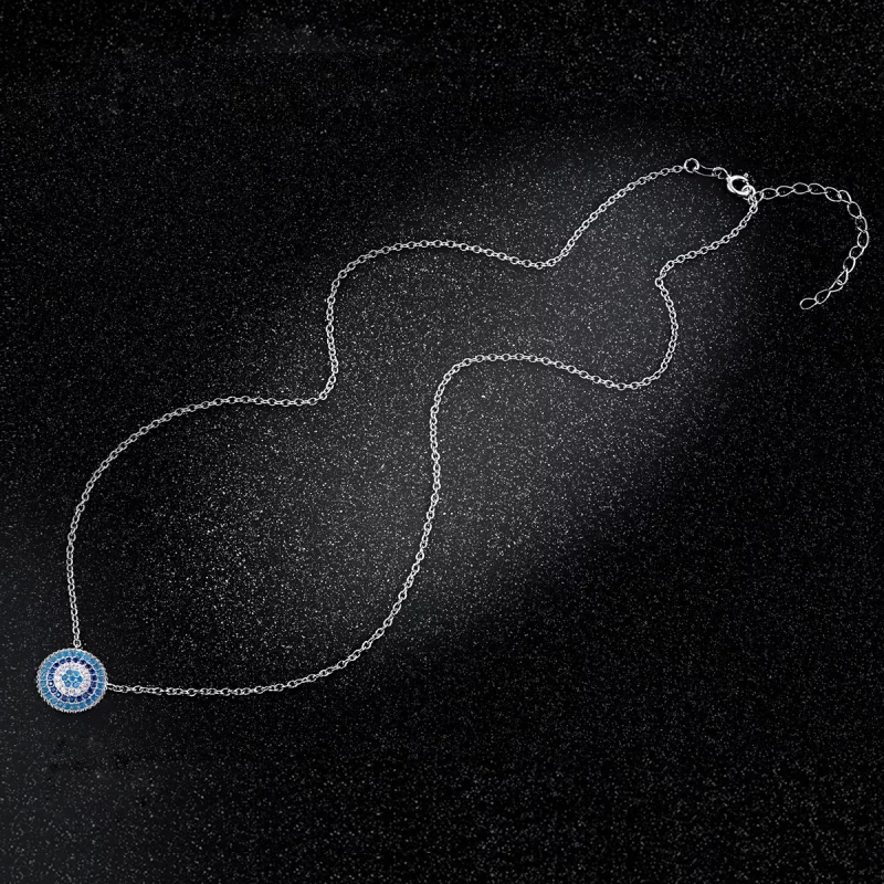 (image pour) Collier Style PANDORA Cercle bleu - SCN099 - Afficher 4
