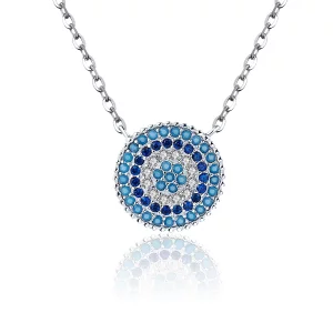 (image pour) Collier Style PANDORA Cercle bleu - SCN099