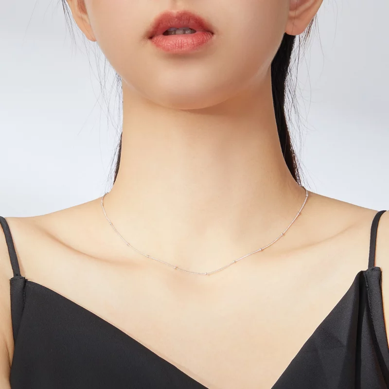 (image pour) Collier Style PANDORA Chaîne de base petites boules - SCN391 - Afficher 7