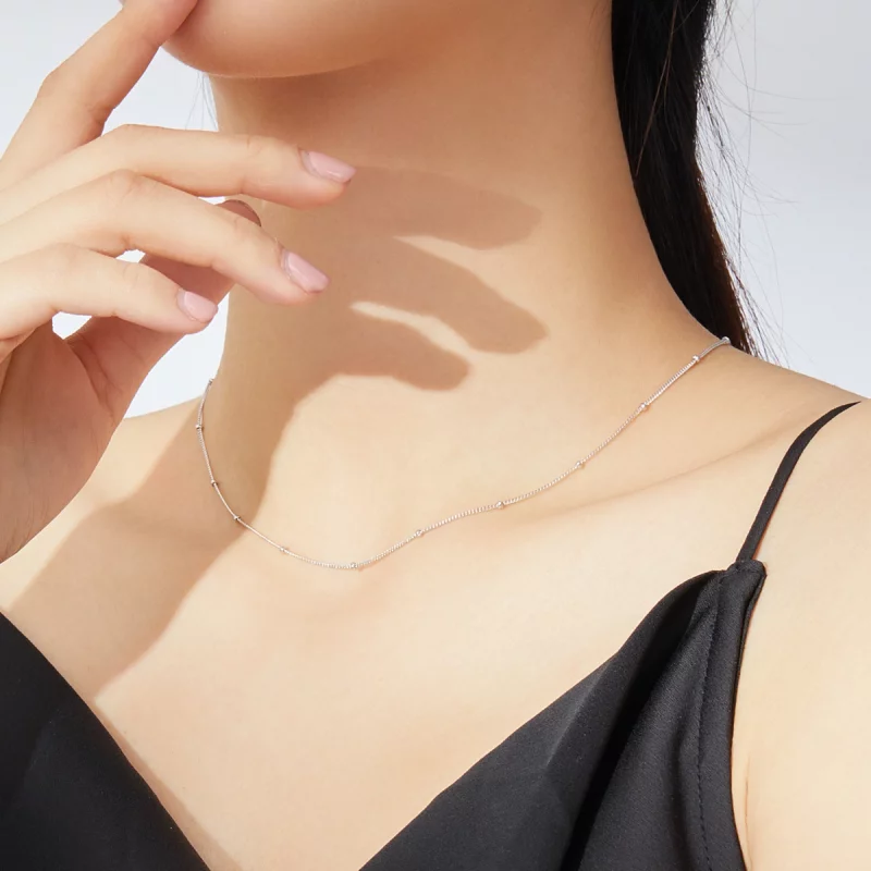 (image pour) Collier Style PANDORA Chaîne de base petites boules - SCN391 - Afficher 8