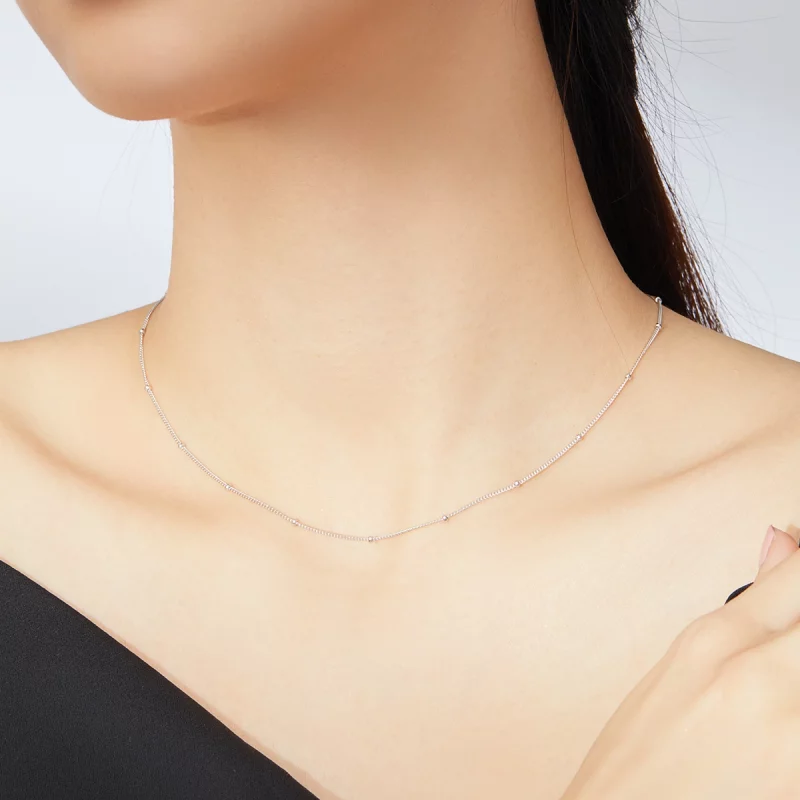 (image pour) Collier Style PANDORA Chaîne de base petites boules - SCN391 - Afficher 9