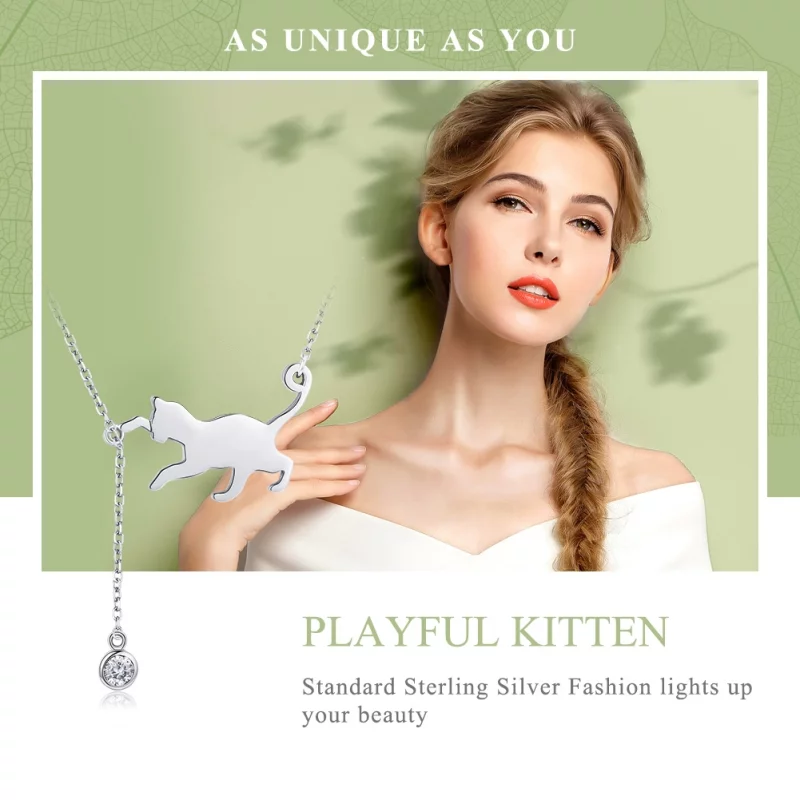 (image pour) Collier Style PANDORA Chaton coquin - SCN232 - Afficher 3