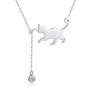 Collier Style PANDORA Chaton coquin - SCN232 (image pour) Collier Style PANDORA Chaton coquin - SCN232