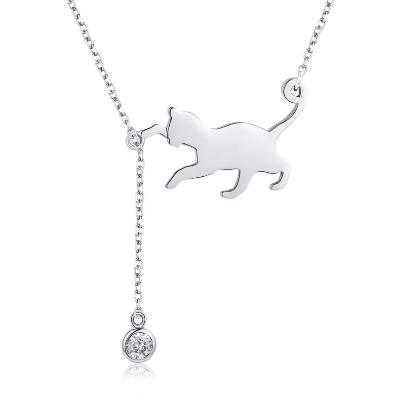 (image pour) Collier Style PANDORA Chaton coquin - SCN232