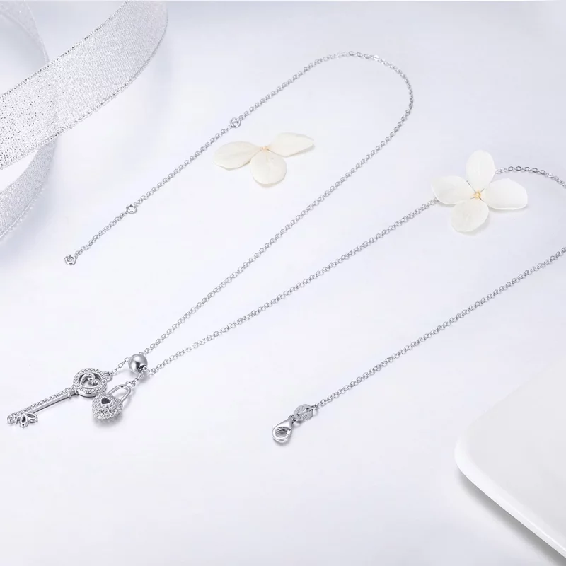 (image pour) Collier Style PANDORA Clé de coeur Serrure - SCN290 - Afficher 7