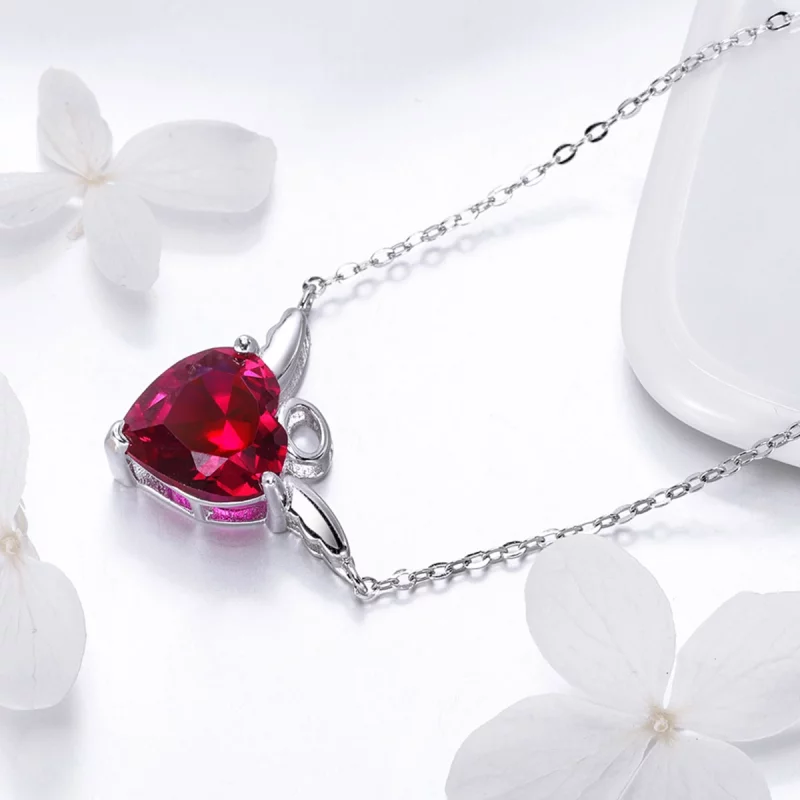 (image pour) Collier Style PANDORA Coeur d'ange rouge - SCN285 - Afficher 4