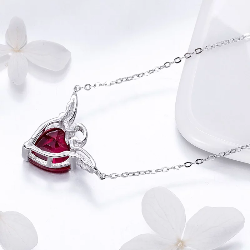 (image pour) Collier Style PANDORA Coeur d'ange rouge - SCN285 - Afficher 5