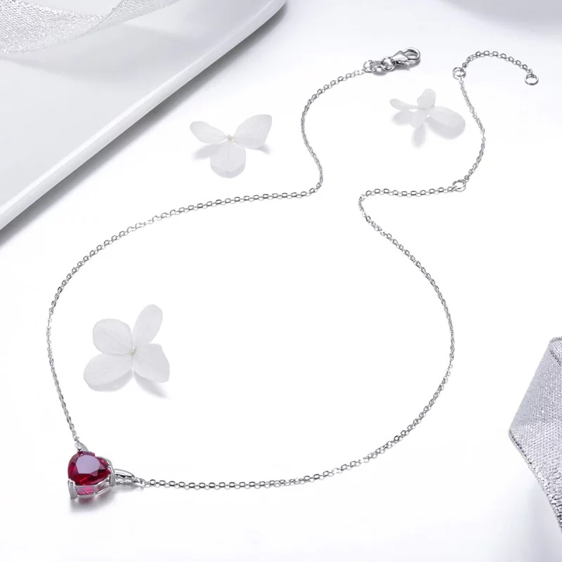 (image pour) Collier Style PANDORA Coeur d'ange rouge - SCN285 - Afficher 6