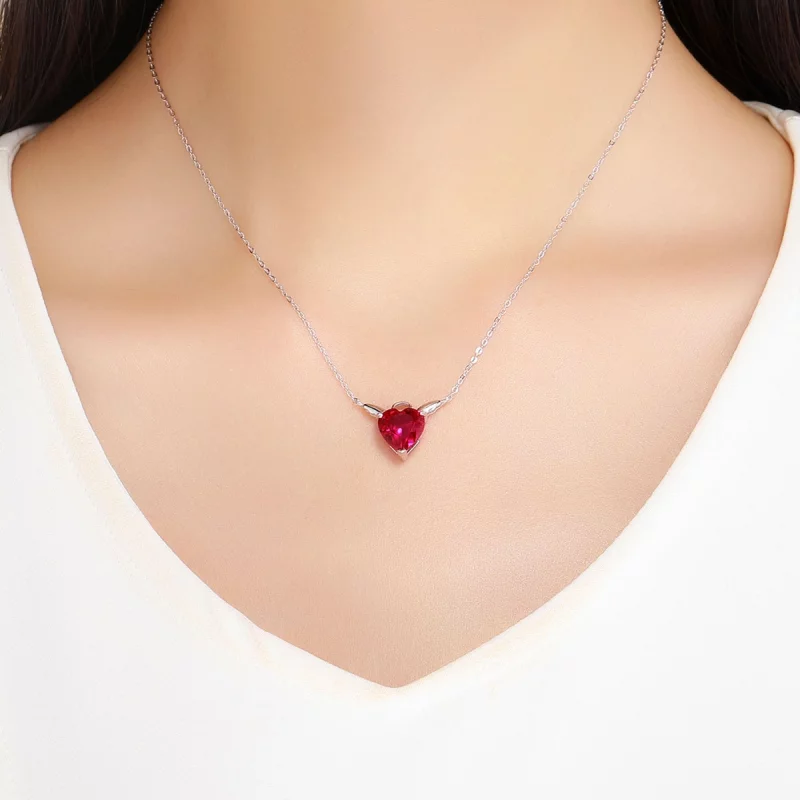 (image pour) Collier Style PANDORA Coeur d'ange rouge - SCN285 - Afficher 7