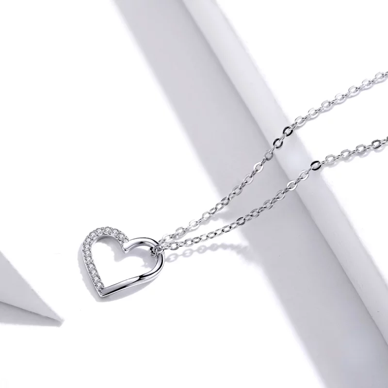 (image pour) Collier Style PANDORA Coeur scintillant - SCN347 - Afficher 2