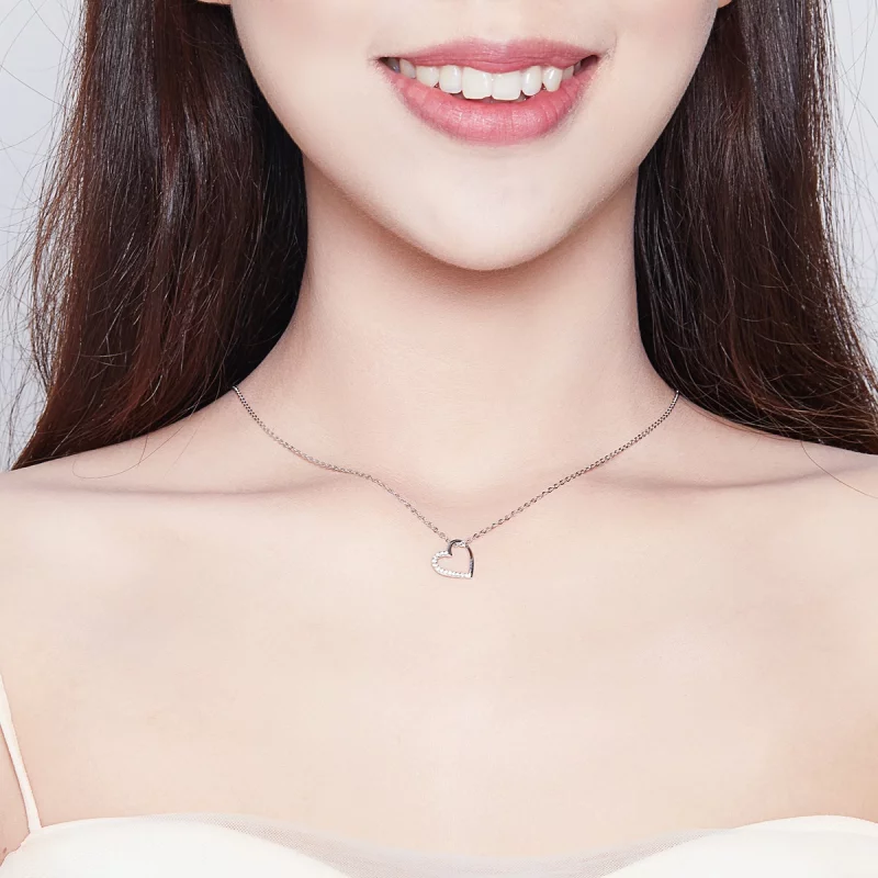 (image pour) Collier Style PANDORA Coeur scintillant - SCN347 - Afficher 6