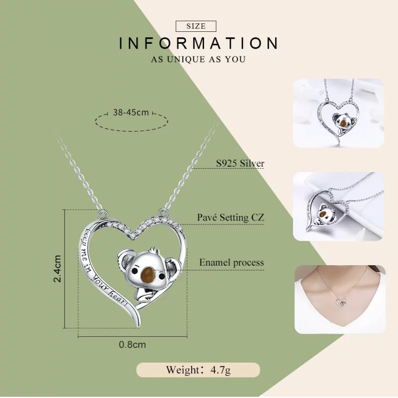 (image pour) Collier Style PANDORA Garde moi dans ton coeur - SCN256 - Afficher 2