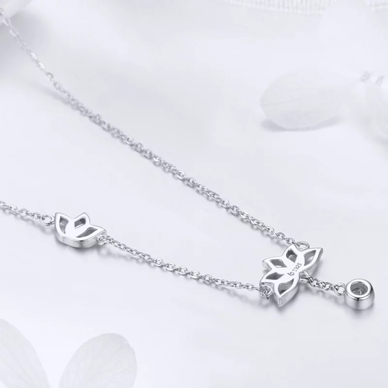 (image pour) Collier Style PANDORA Lotus frais - BSN012 - Afficher 2