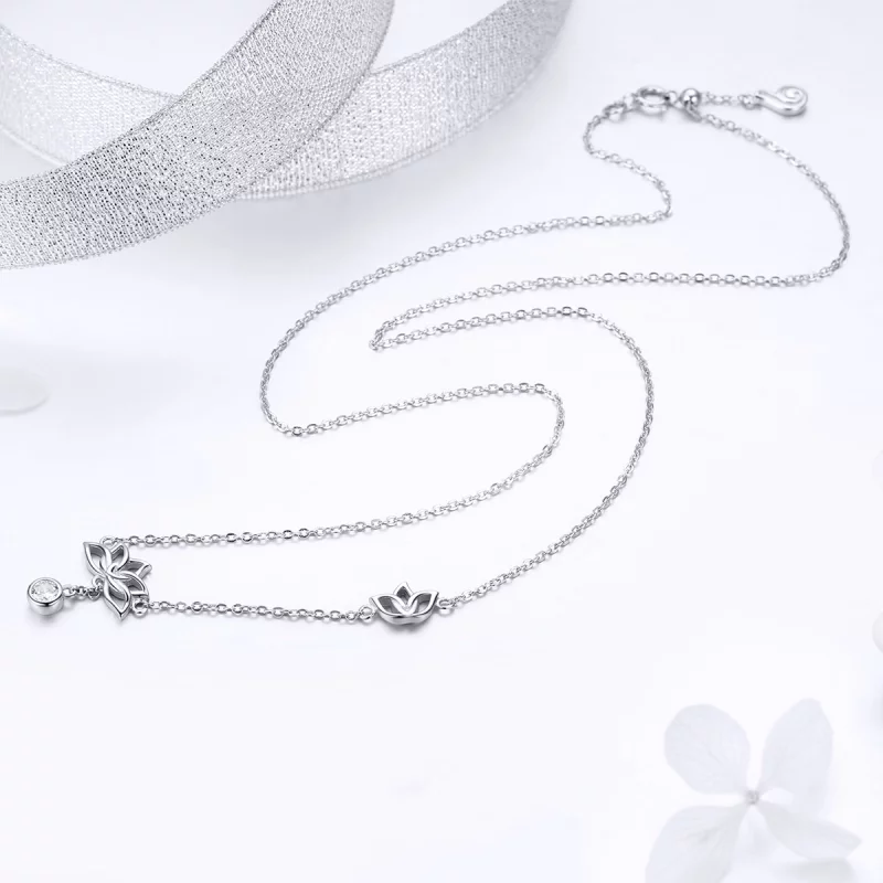 (image pour) Collier Style PANDORA Lotus frais - BSN012 - Afficher 3