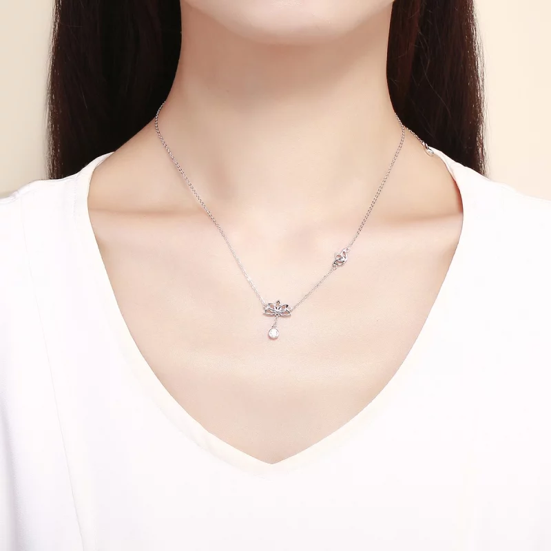(image pour) Collier Style PANDORA Lotus frais - BSN012 - Afficher 6