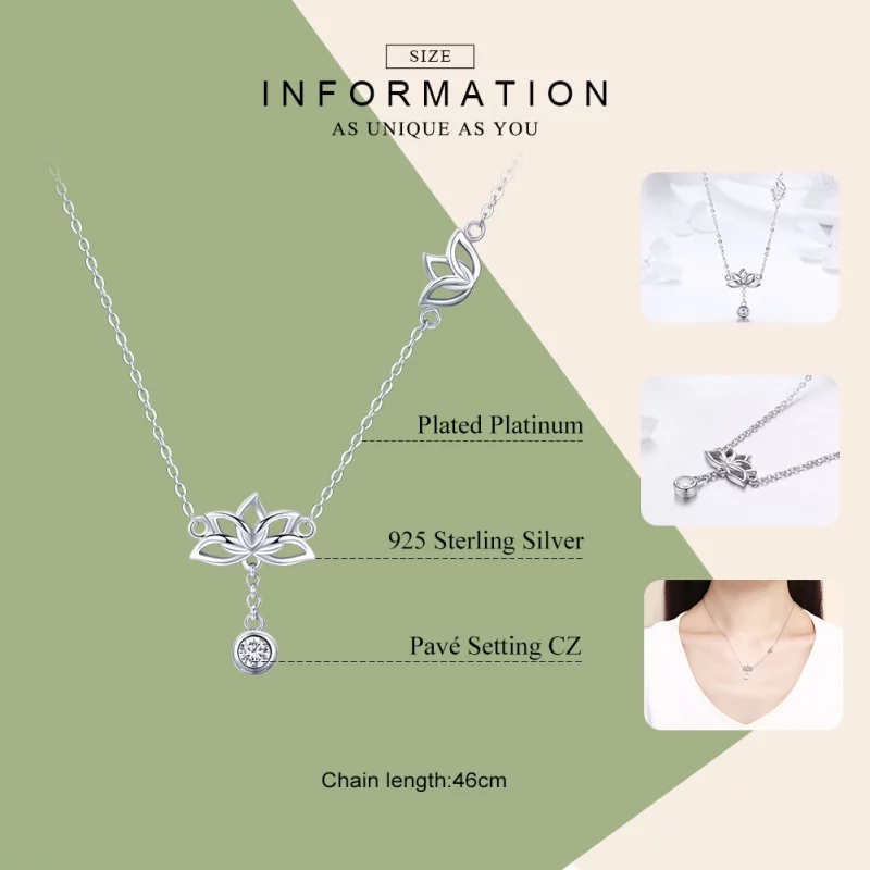 (image pour) Collier Style PANDORA Lotus frais - BSN012 - Afficher 7